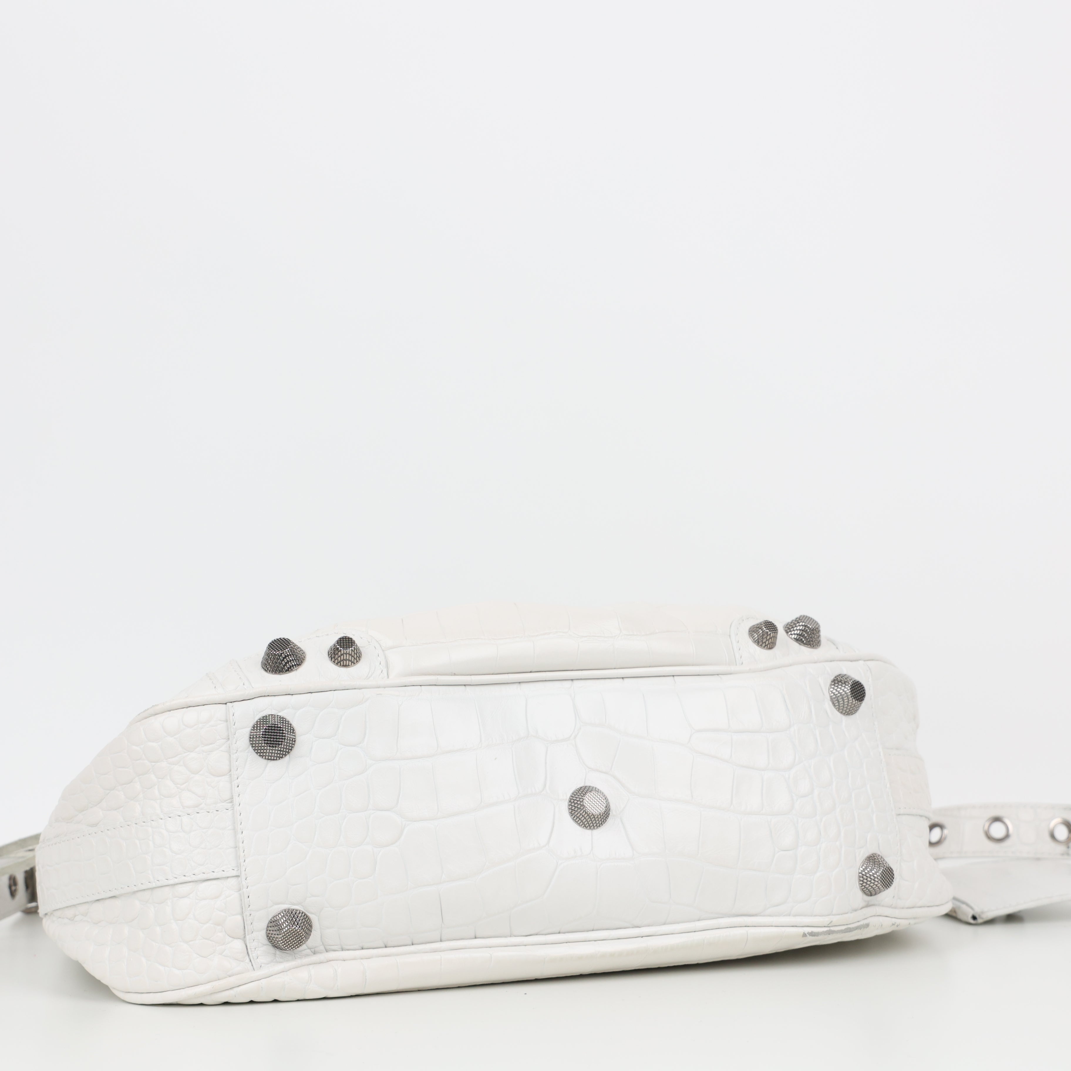 Balenciaga, Le Cagole Moc-croc Buckle Shoulder Bag