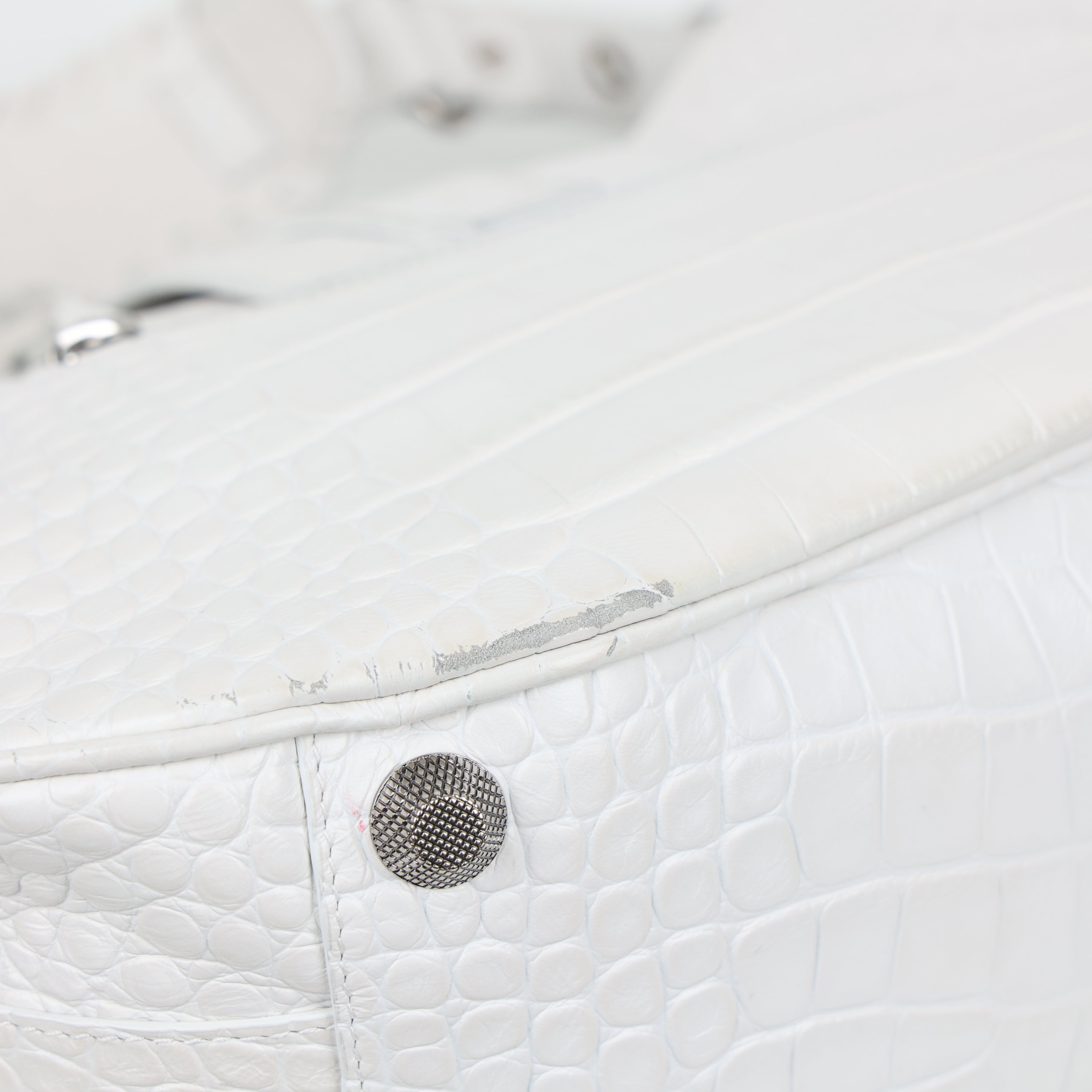 Balenciaga, Le Cagole Moc-croc Buckle Shoulder Bag
