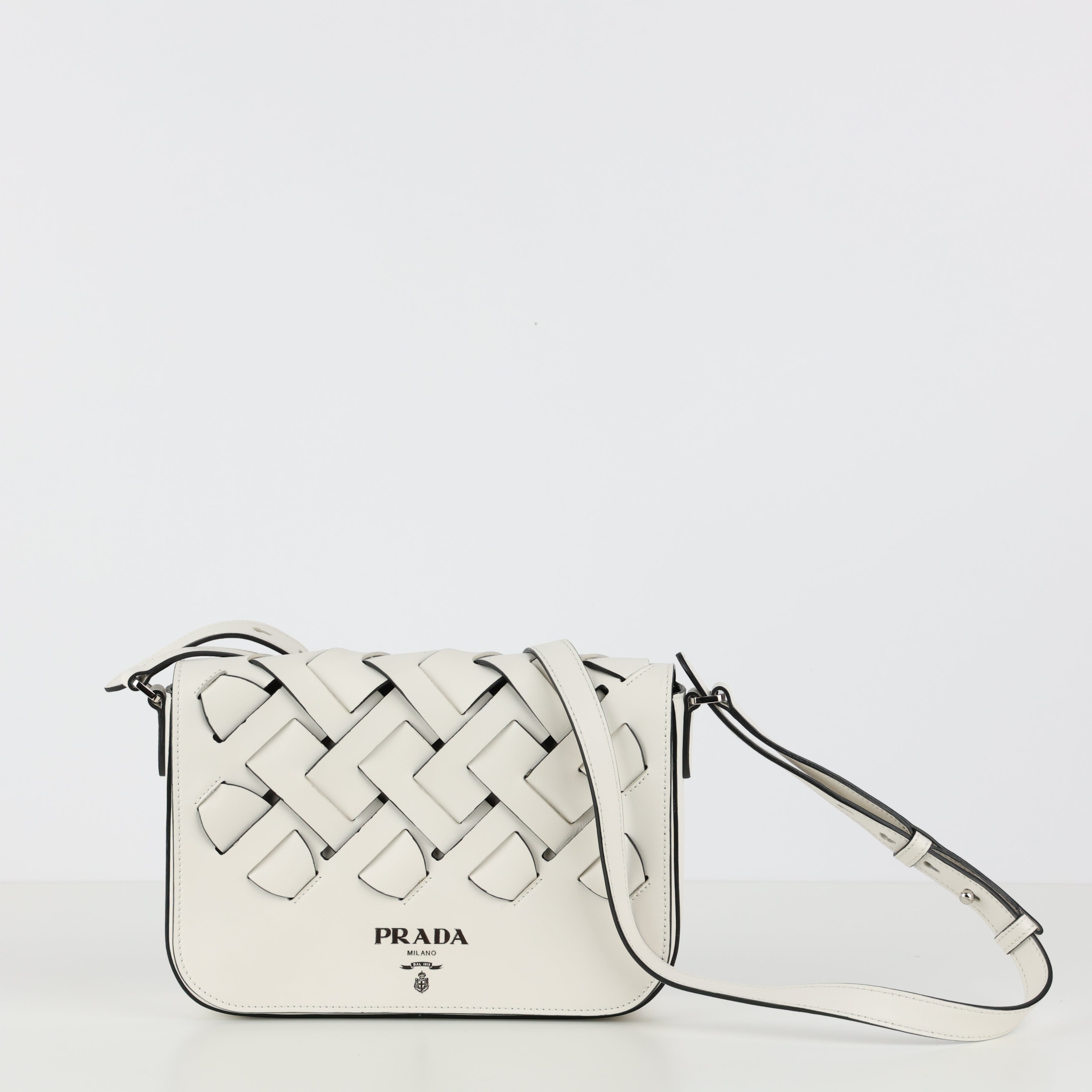 Prada, Vitello Intreccio Tress Crossbody Bag