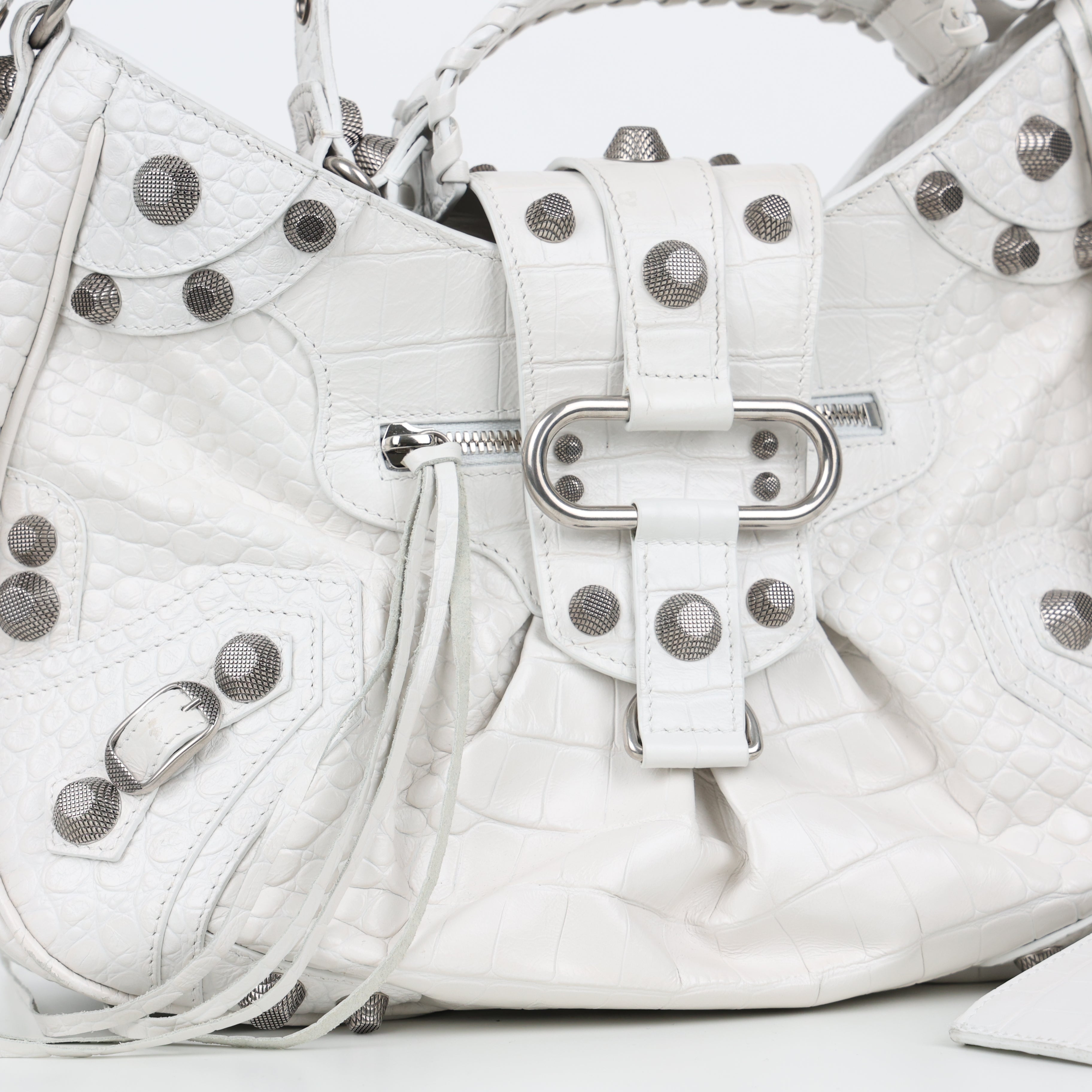 Balenciaga, Le Cagole Moc-croc Buckle Shoulder Bag
