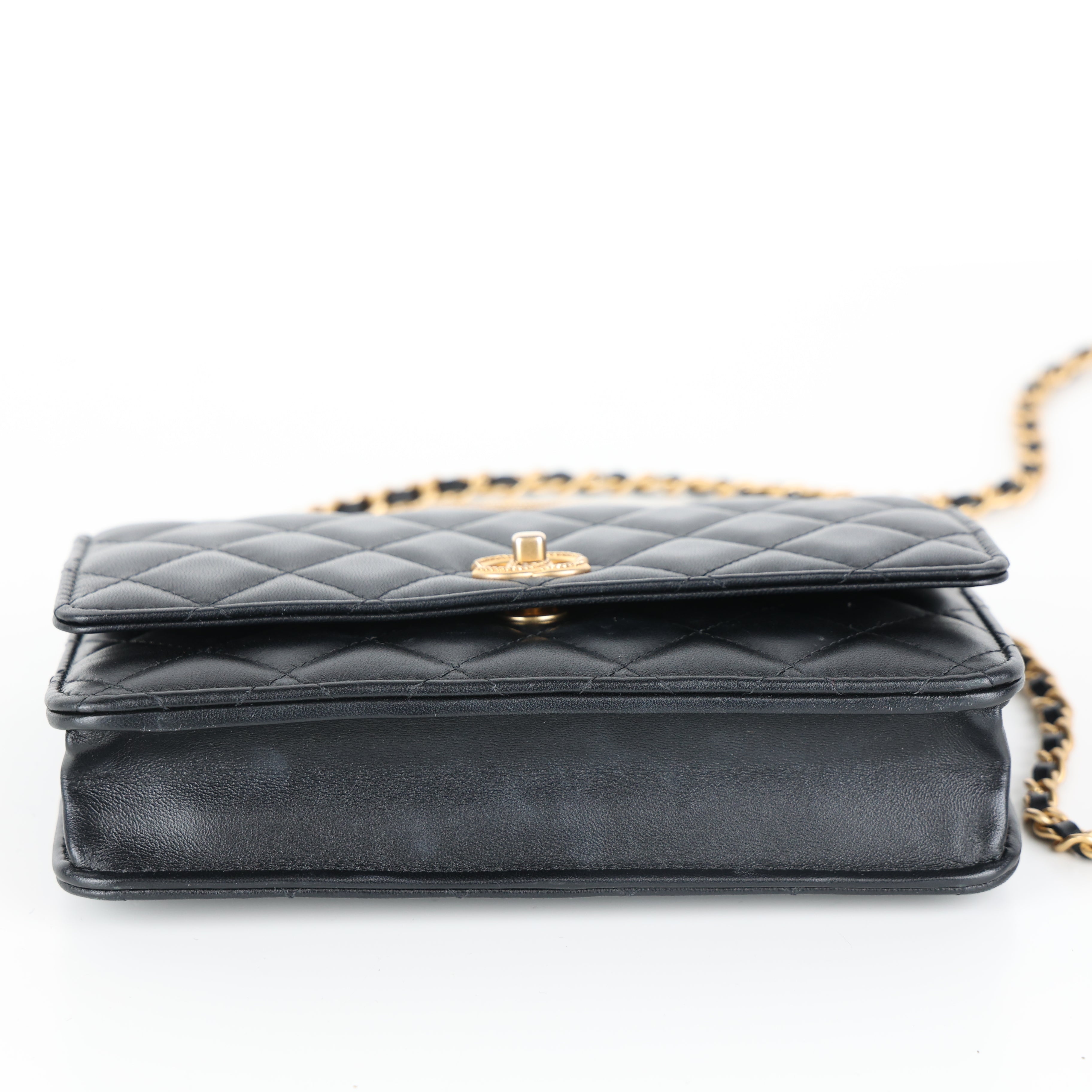 Chanel, Lambskin Wallet On Chain